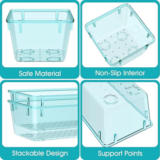 23 PCS Plastic Drawer Organizers Set, 4 Size Desk Drawer Organizer Trays | 4 - Image 3