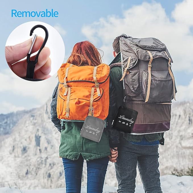2 Pcs JHX Travel Laundry Bags, Dirty Clothes Organizer【Upgraded】with Handles - Image 3