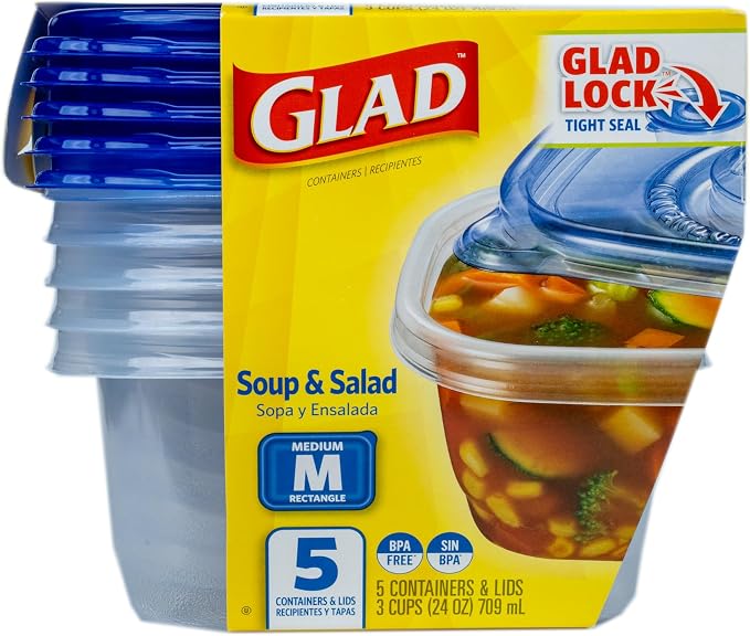 Glad GladWare Medium Rectangle Food Storage Containers, 24 Oz, leak-resistant - Image 2