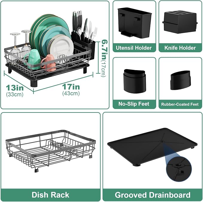 MOUKABAL Dish Drying Rack with Drainboard - Image 2