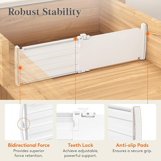 Lifewit 5" Tall Drawer Dividers, Adjustable Deep Drawer Organizer Clothes | 12 - Image 5