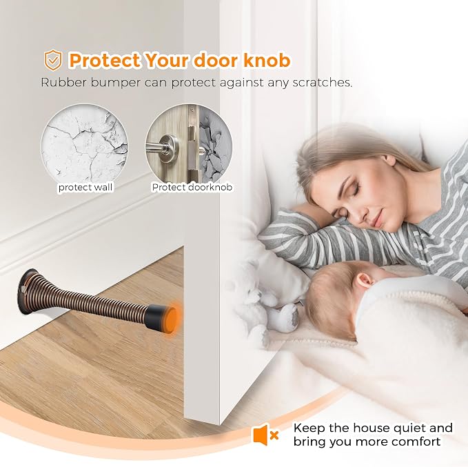 Ravinte Door Stoppers, 12 Pack Oil Rubbed Bronze Spring Door Stops | Stoppers - Image 6