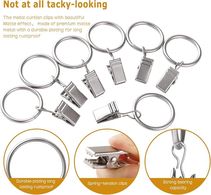 Lansian 100 Pack Curtain Rings - Image 2