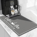 CooRug Fashion Coffee Mat, Dish Drying Mat 16" x 24" Dark Grey | Hide Stain by CooRug