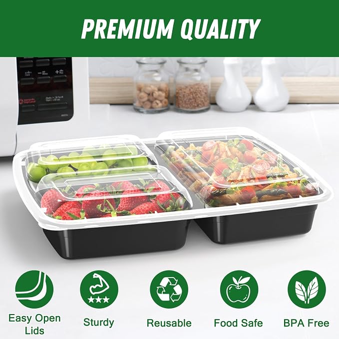 Dealusy 50 Pack 32 oz Meal Prep Containers - Image 3