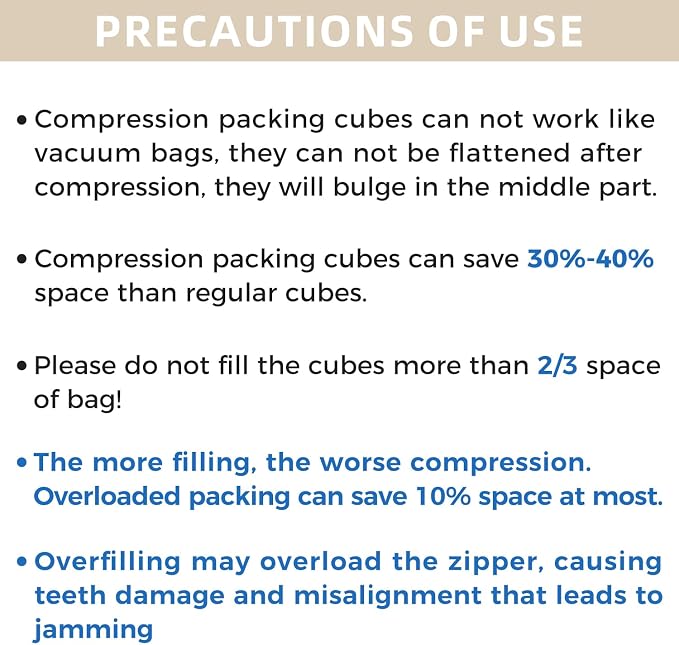 BAGAIL 4 Set/6 Set/8 Set Compression Packing Cubes Travel Accessories - Image 8