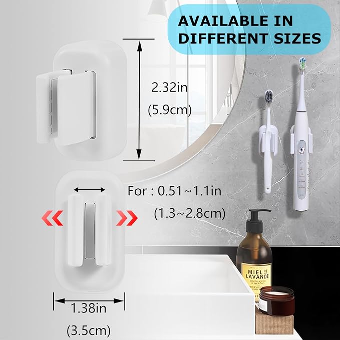 4PCS Wall Mounted Electric Toothbrush Holder, Adhesive & Waterproof Holder | - Image 3