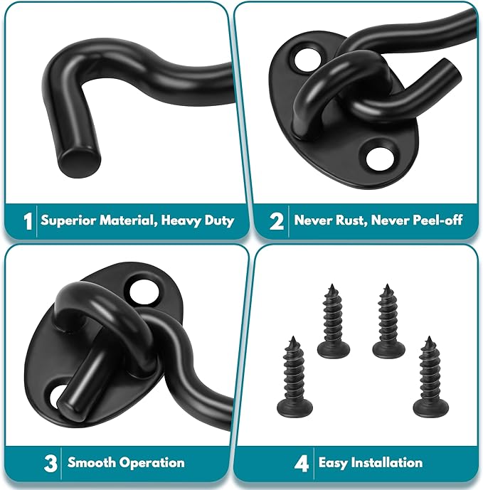 12 Inch Privacy Hook and Eye Latch - Image 4
