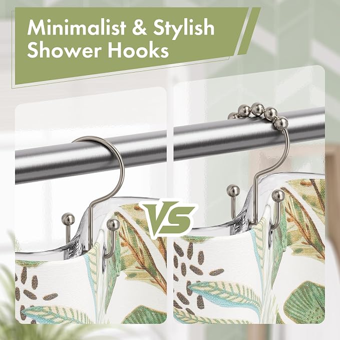 Amazer Nickel Shower Curtain Hooks, Rust-Resistant Metal Shower Hooks Shower - Image 6