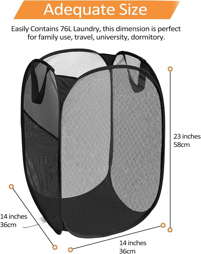 2 Pack Durable Collapsible Laundry Baskets - Image 4