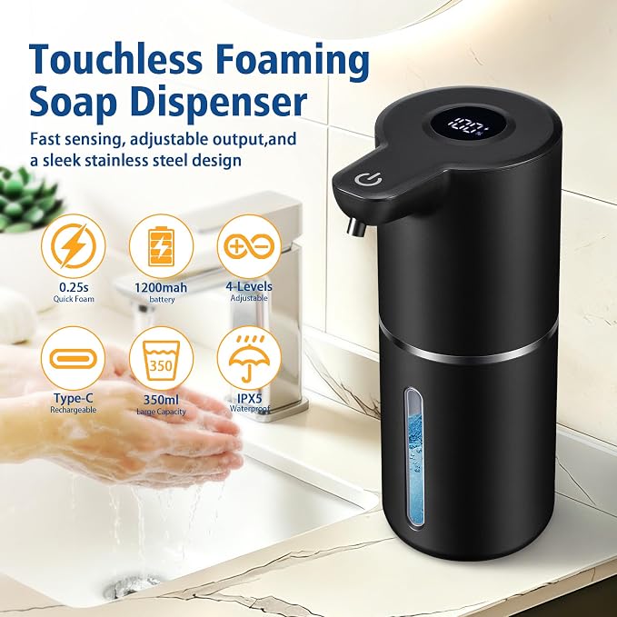 Automatic Foam Soap Dispenser Touchless | USB Rechargeable Smart Hand Soap - Image 2