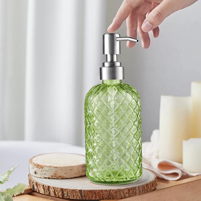 Kaishun 14 OZ Refillable Glass Soap Dispenser - Image 4