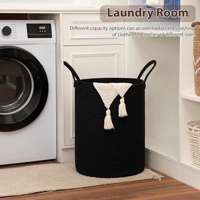 OIAHOMY 60L Nursery Hamper Laundry Basket Laundry Hamper Black - Image 4