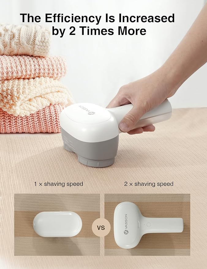 VASSON Fabric Shaver, Sweater Depiller & Pilling Remover | Dual-Head Design - Image 2