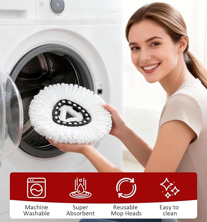 8 Pack Spin Mop Head Replacement - Image 7