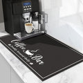 CooRug Fashion Coffee Mat, Dish Drying Mat 12" x 20" Black | Hide Stain by CooRug