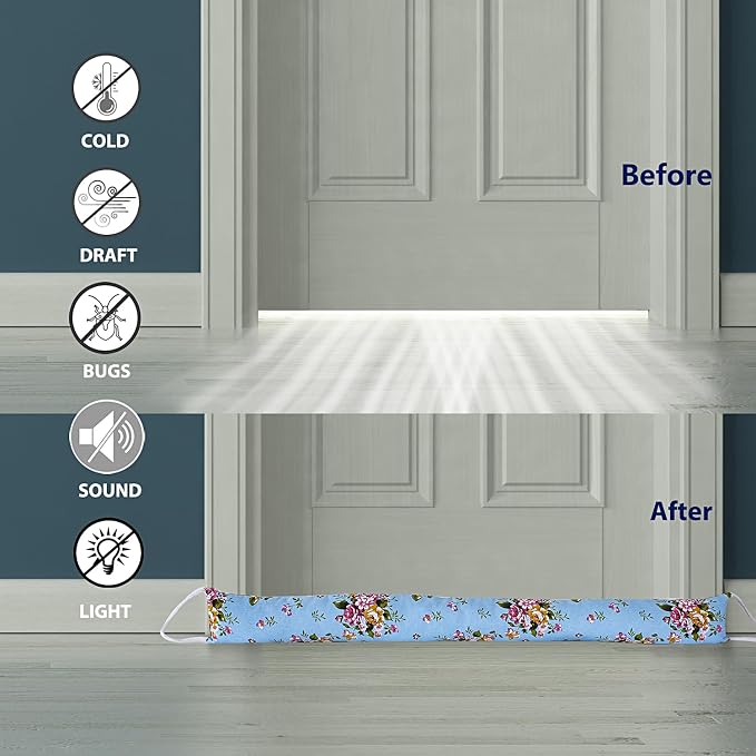 2 Pack 60 Inch 4 Inch Wide Under Door Blocker Door Draft Stopper - Image 3