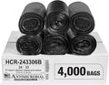 Aluf Plastics 16 Gallon 6 Micron Black Trash Bags 24" x 33" 4000 Count by AlufPlastics