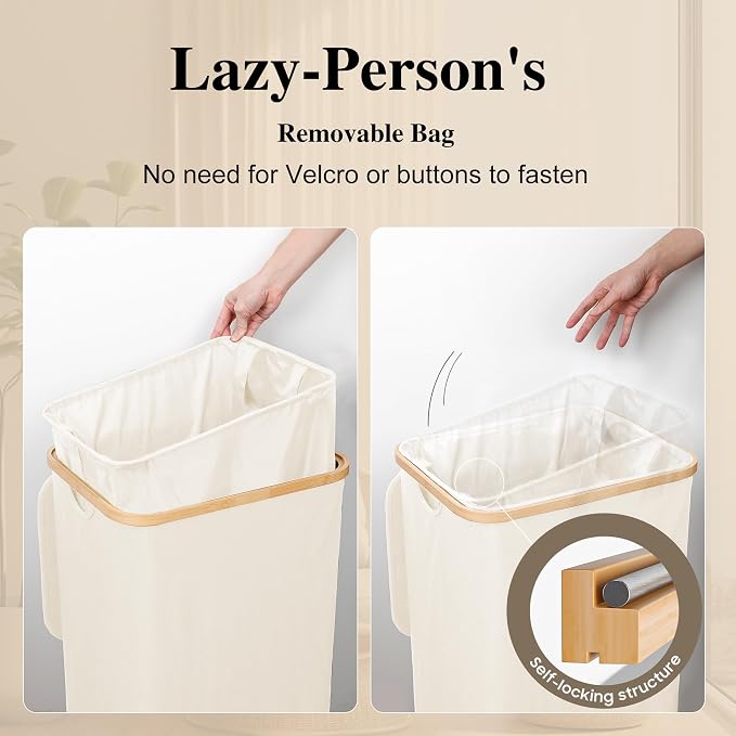 Foluck Large Laundry Hamper, 75L Waterproof Laundry Basket - Image 3