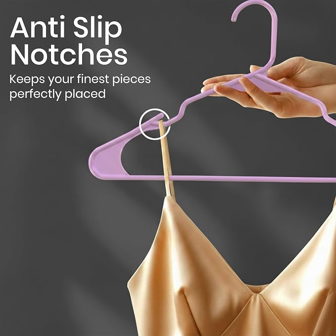 Utopia Home Plastic Hangers 30 Pack – Space Saving Clothes Hanger Pink | - Image 3