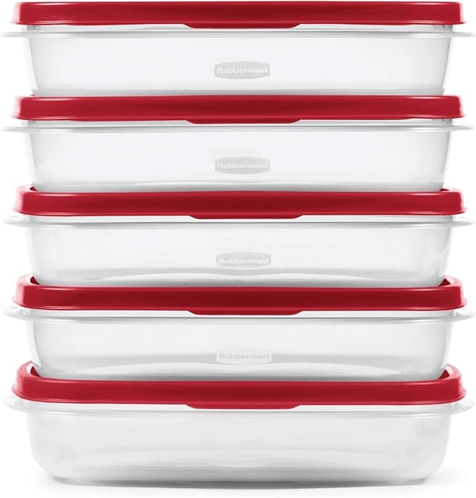 Rubbermaid EasyFindLids Meal Prep Containers 5.5 Cup Red - Image 2