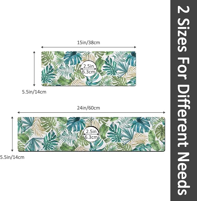 2PCS 24" X 5.5" Kitchen Sink Splash Guard Faucet Mat Leaf Super Absorbent Fast - Image 2