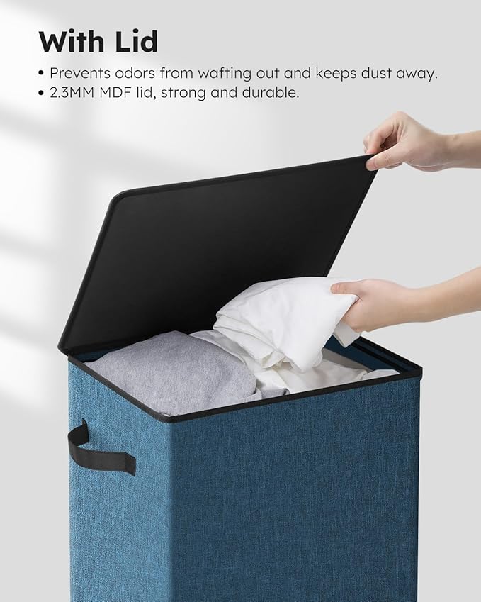 SOLEDI 90L Laundry Hamper with Lid, Large Collapsible Laundry Basket | Sturdy - Image 5