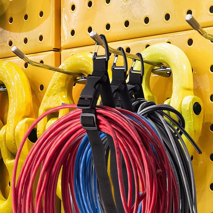 6 Pack Adjustable Extension Cord Holder Straps, Heavy Duty Triangle Clips - Image 5