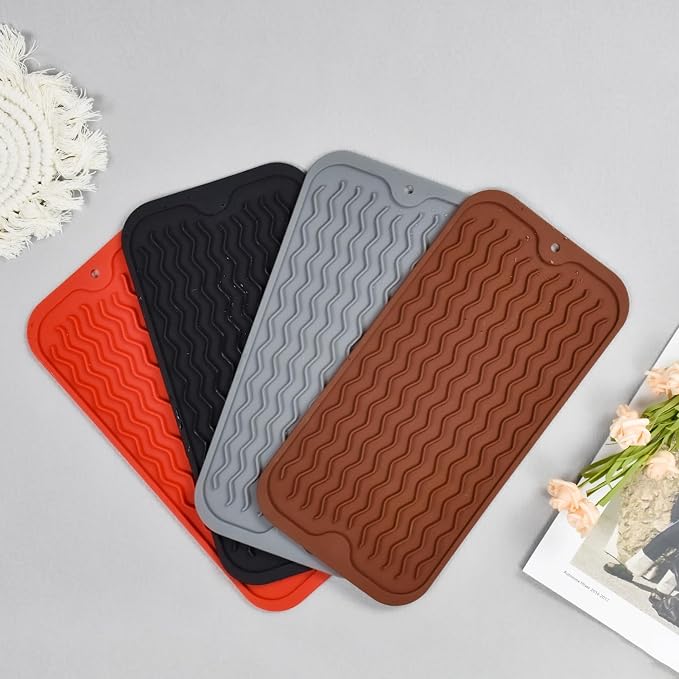 Silicone Dish Drying Mat, Non-Slip Easy Clean Sink Mat, Hangable & Roll-Up - Image 7