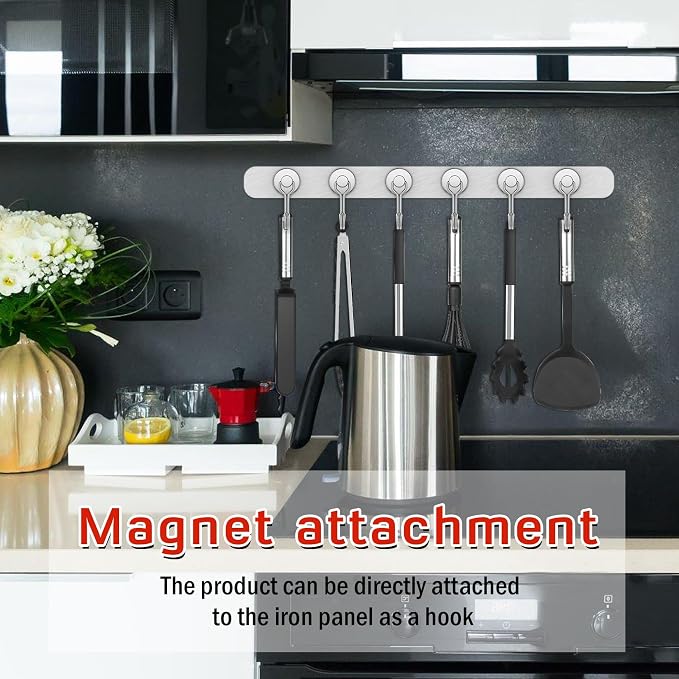 FINDMAG 10 Pack Silver Magnet Hooks, 40LB+ Magnetic Hooks - Image 3