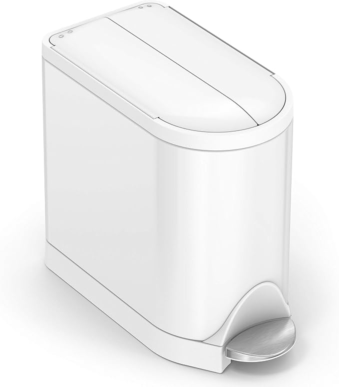simplehuman Butterfly Step Can, 10L / 2.6 Gallon Compact Bathroom Trash Can by Unknown
