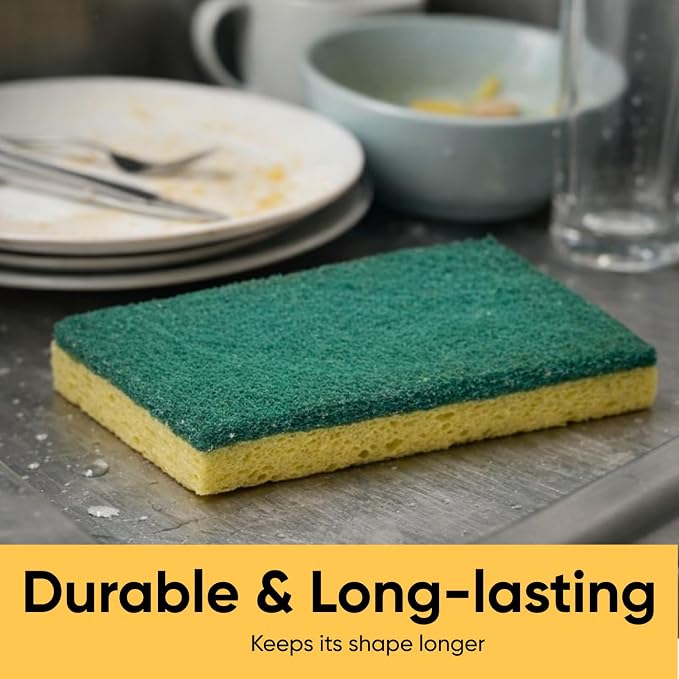 Kitchen Large Sponges for Washing Dishes, Non-Scratch Cellulose Dish Scrub - Image 8