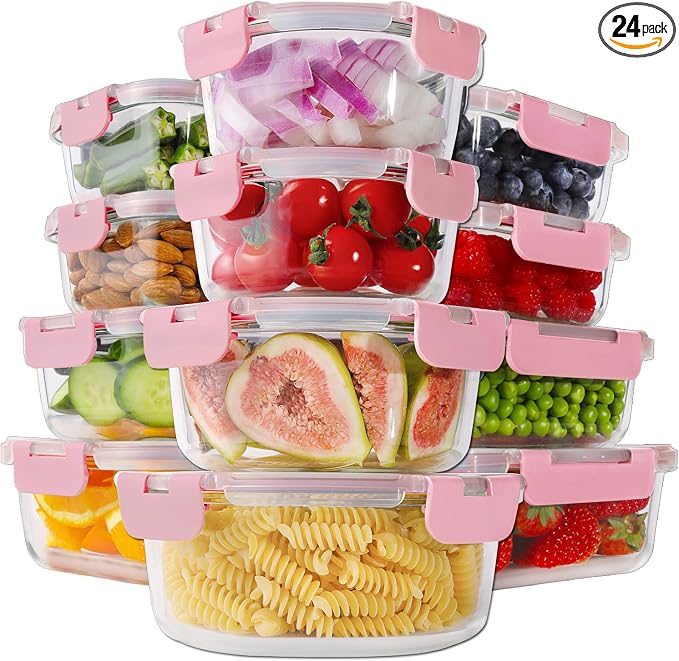 HOMBERKING 24pc Glass Food Storage Containers by HOMBERKING
