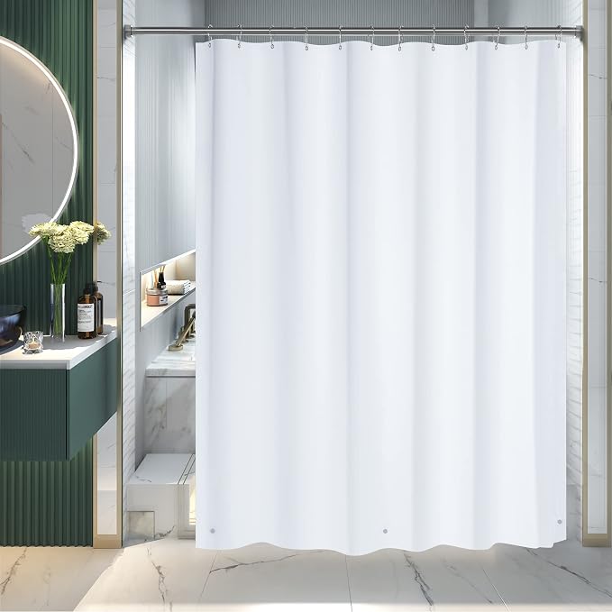 AmazerBath Long Shower Curtain Liner, 72x78 Plastic White Shower Curtain Liner - Image 8
