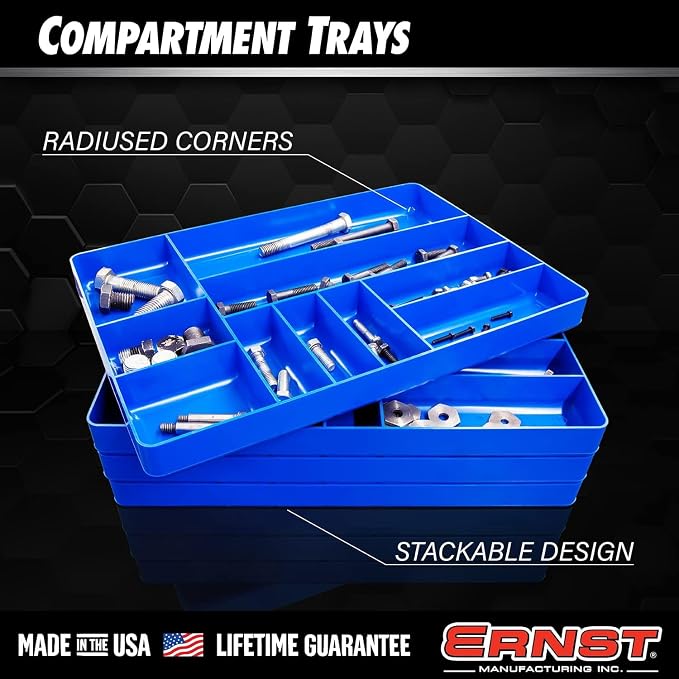 Ernst Manufacturing 10 Compartment Drawer Organizer: Heavy Duty Stackable Tray - Image 4