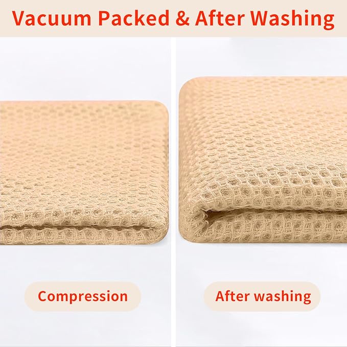 Homaxy 100% Cotton Waffle Weave Kitchen Dish Cloths 6-Pack, Apricot | 12 x 12 - Image 7