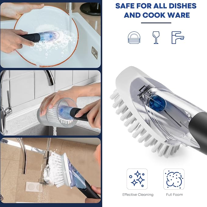 RIMAY Soap Dispensing Dish Brush Dish Scrubber - Image 6