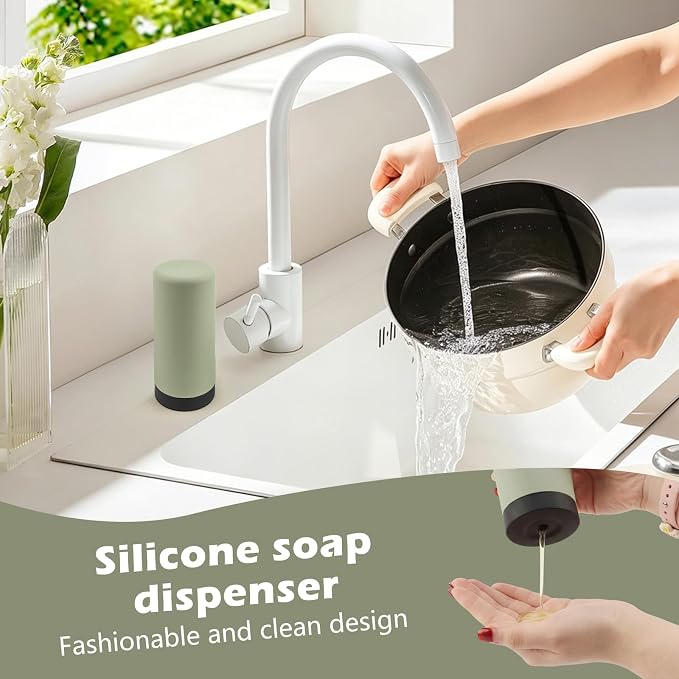 Silicone Dishwashing Soap Dispenser, Dish Soap Squeeze Bottle Silicone Divided - Image 4