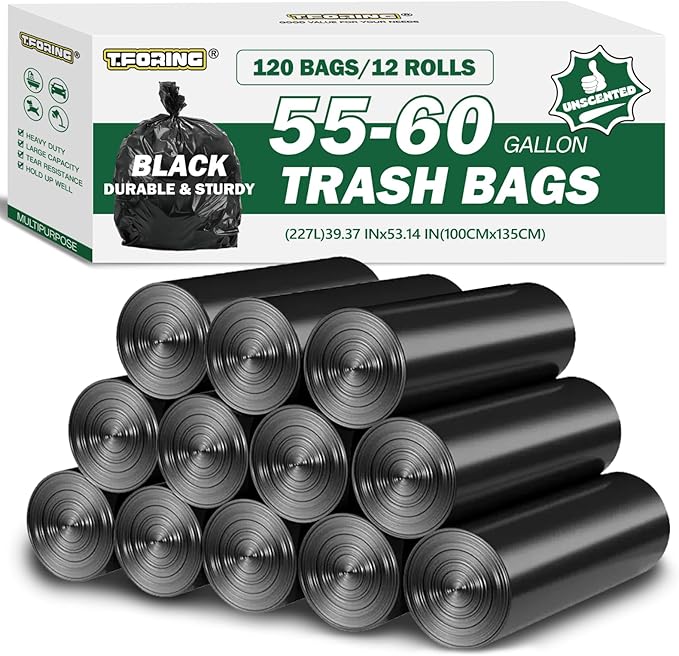 55-60 Gallon Trash Bags Unscented, Fit 206 by TFORING%C2%AE