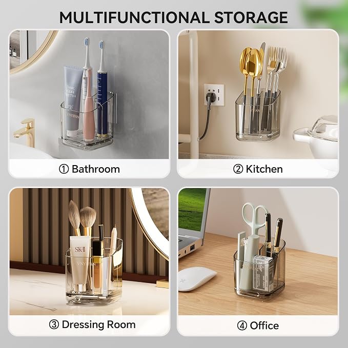 3 Slots Detachable Toothbrush Holders Wall Mounted - Image 7