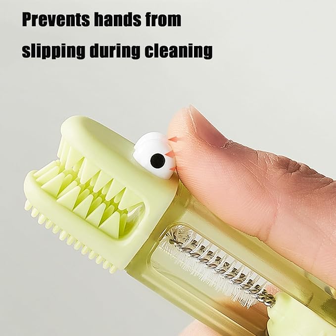 PandaEar 3-in-1 Crocodile Bottle Lid Cleaning Brush Set, Tiny Crevice Gap - Image 2