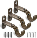 Adjustable Curtain Rod Brackets, Metal Window Drapery Rod Hanger Holders Hooks by AMZSEVEN