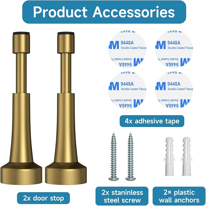 2PCS Spring Door Stoppers for Wall - Image 6