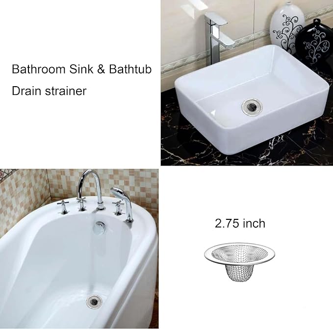 20Pcs Bathroom Sink Drain Strainer Screen Mesh, 2.75'' Stainless Steel Slop - Image 5