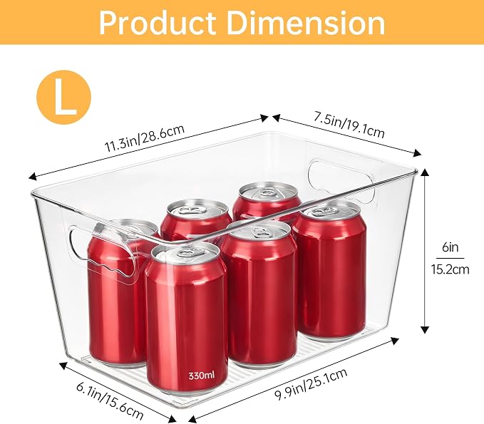 YIHONG 8 Pack Clear Storage Bins, Pantry Organizer Bins - Image 2