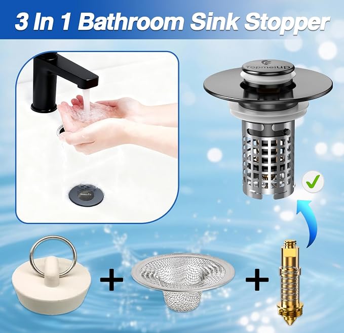 Bathroom Sink Drain Strainer, Pop-up Sink Drain Strainer - Image 5
