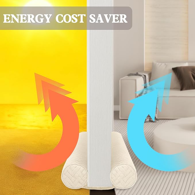 Ciieyuo Velvet Under Door Draft Stopper, Door Gap Filler, 30-36 in, door gap - Image 5
