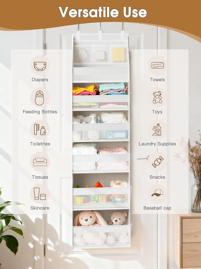 Over the Door Organizer, Heavy-Duty 6-Shelf Hanging Storage - Image 8