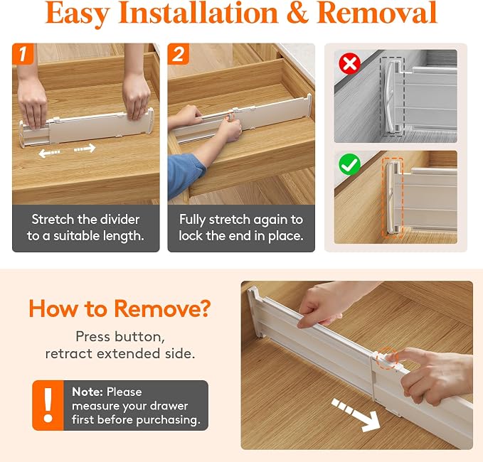 Lifewit 9 Pack 4" High Drawer Dividers, Adjustable Drawer Organizer Clothes | - Image 5