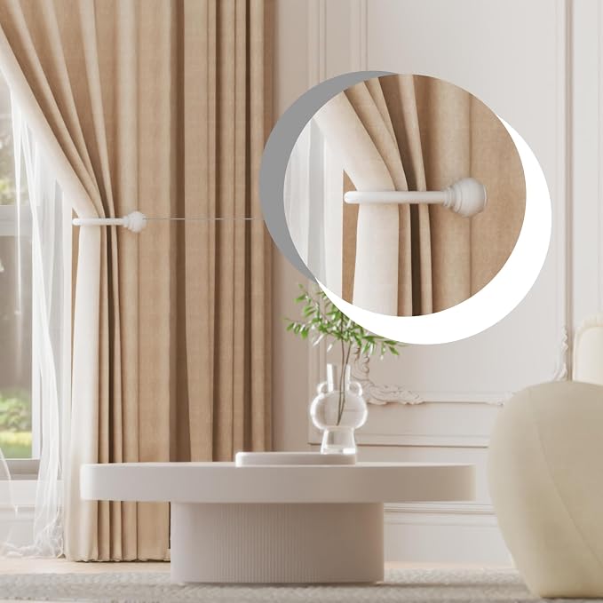 Hion Curtain Holdbacks White 2pcs, Curtain Tiebacks Wall Mounted Hooks | - Image 4